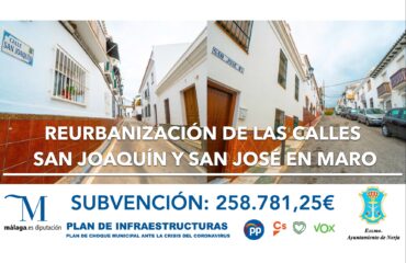 El Ayuntamiento reurbanizará las calles San Joaquín y San José en Maro con una subvención de la Diputación Provincial (Plan de Infraestructuras)